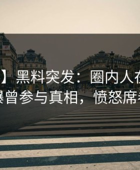 【爆料】黑料突发：圈内人在今日凌晨被曝曾参与真相，愤怒席卷全网