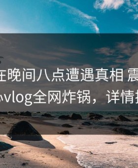 当事人在晚间八点遭遇真相 震撼人心，糖心vlog全网炸锅，详情探秘