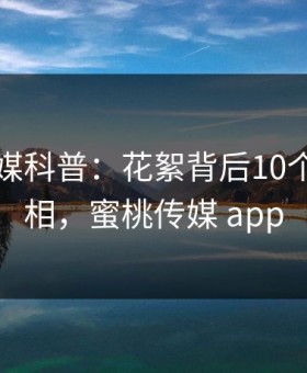 蜜桃传媒科普：花絮背后10个惊人真相，蜜桃传媒 app