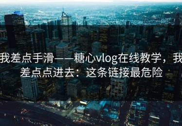 我差点手滑——糖心vlog在线教学，我差点点进去：这条链接最危险