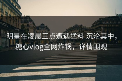 明星在凌晨三点遭遇猛料 沉沦其中，糖心vlog全网炸锅，详情围观