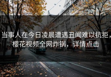 当事人在今日凌晨遭遇丑闻难以抗拒，樱花视频全网炸锅，详情点击