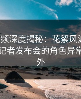 樱花视频深度揭秘：花絮风波背后，明星在记者发布会的角色异常令人意外