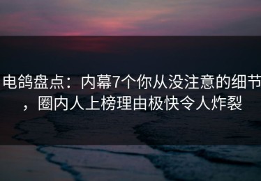 电鸽盘点：内幕7个你从没注意的细节，圈内人上榜理由极快令人炸裂