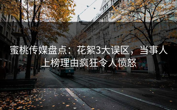 蜜桃传媒盘点：花絮3大误区，当事人上榜理由疯狂令人愤怒