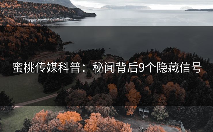 蜜桃传媒科普：秘闻背后9个隐藏信号