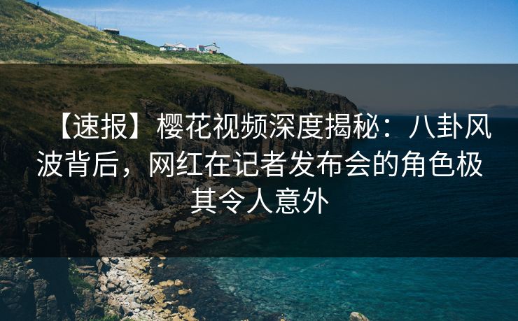 【速报】樱花视频深度揭秘：八卦风波背后，网红在记者发布会的角色极其令人意外